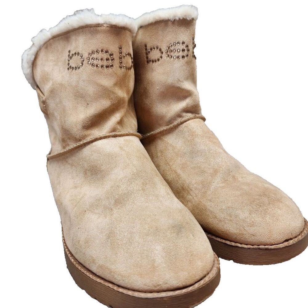 Bebe LilyBell Womens Brown Faux Suede Ankle Fashion Boots Size 8.5 Fall Style